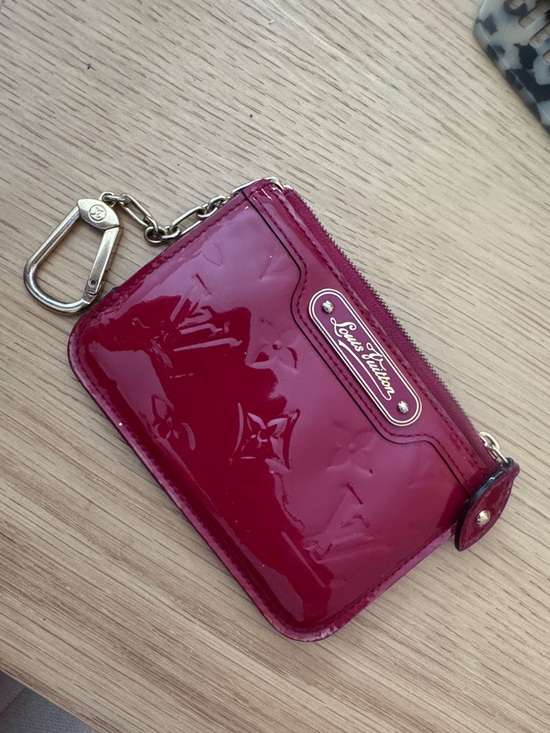 Louis Vuitton Accessories - Louis Vuitton Vernis Patent Key Coin Pouch in Deep Pink